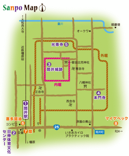 近鉄橿原線 筒井駅 周辺マップ